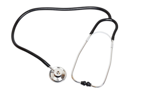 Stethoscope (phonendoscope) isolated on white. Top view.の写真素材