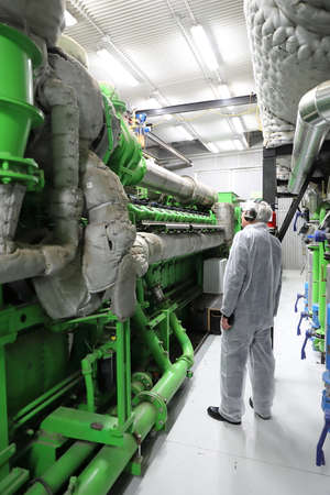 An emergency diesel generator for greenhouse tomatoesのeditorial素材