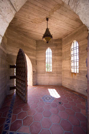 Shadowy room at Scotty's Castle, Death Valleyのeditorial素材
