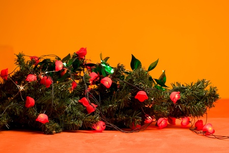 colorful New Year and Christmas decorations and ornamentsの写真素材