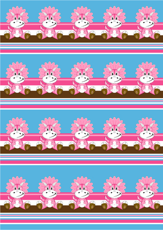 Cute Cartoon Triceratops Dinosaur Patternのイラスト素材