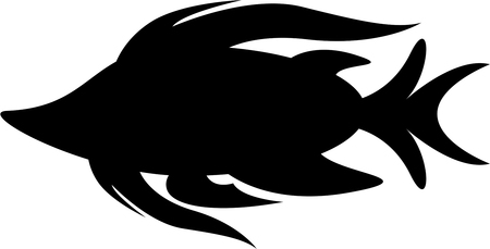 Cartoon Tropical Fish Silhouetteのイラスト素材