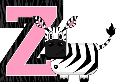 Z is for Zebra Alphabet Learning Illustrationのイラスト素材