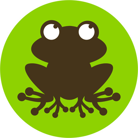 Cute Cartoon Frog Silhouetteのイラスト素材