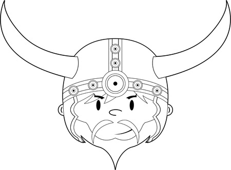 Cute Cartoon Fierce Viking Warriorのイラスト素材