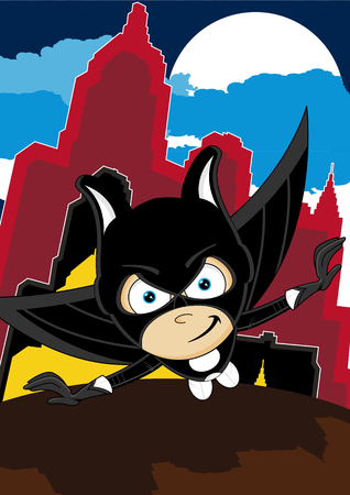 Cute cartoon comic book superhero.のイラスト素材