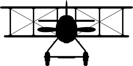 Classic Biplane Silhouetteのイラスト素材