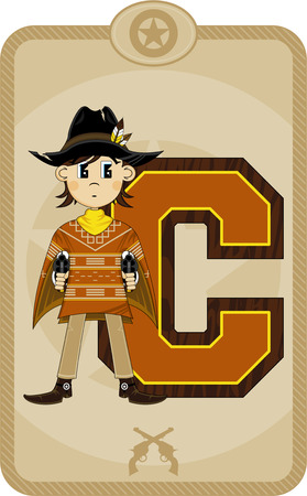 C is for Cowboy Learning Illustrationのイラスト素材