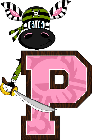 P is for Pirate Zebraのイラスト素材