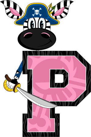 P is for Pirate Zebraのイラスト素材