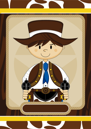 Cute Wild West Cowboyのイラスト素材