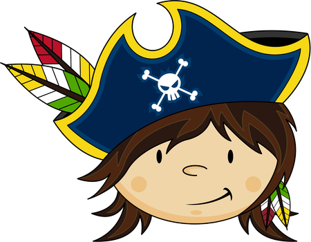 Cute Cartoon Pirate Captainのイラスト素材