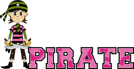 Cute Cartoon Bandana Pirateのイラスト素材