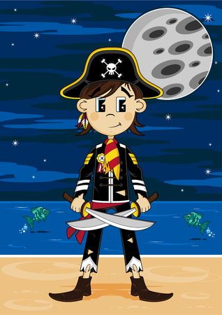 Cartoon Pirate Captainのイラスト素材