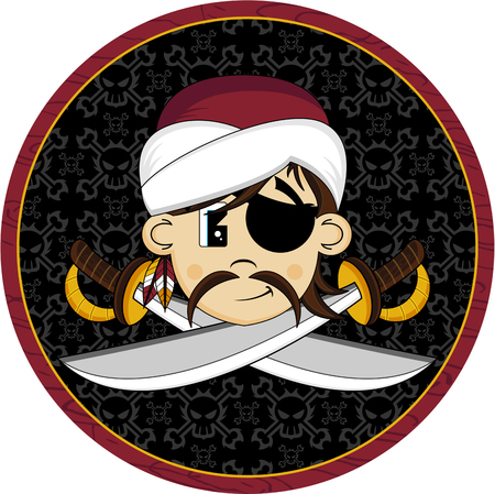 Cartoon Turban Pirateのイラスト素材