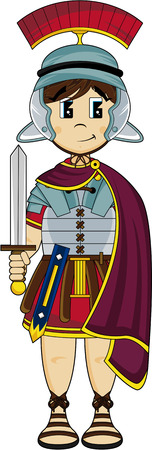 Cartoon Roman Centurion Soldierのイラスト素材