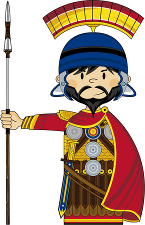 Cartoon Roman Centurion Soldierのイラスト素材