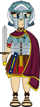 Cartoon Roman Centurion Soldierのイラスト素材