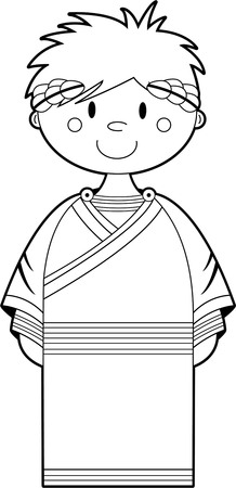 Cartoon Ancient Roman Emperorのイラスト素材