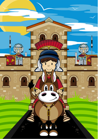 Roman centurion soldiers at fortのイラスト素材