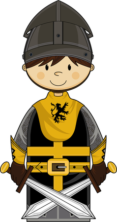 Cartoon medieval crusader knight.のイラスト素材