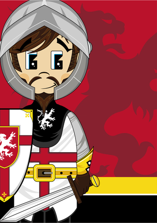 Cartoon Medieval Crusader Knightのイラスト素材