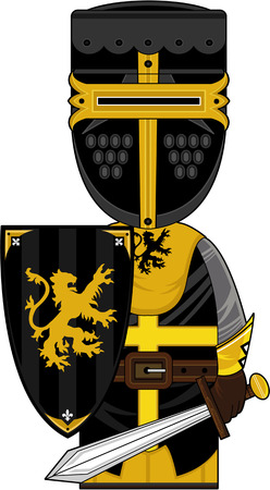 Cartoon Medieval Crusader Knightのイラスト素材