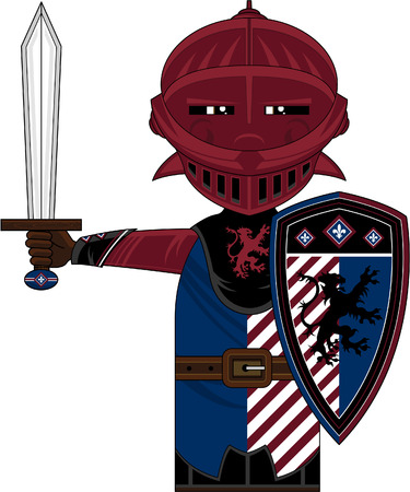 Cartoon Medieval Crusader Knightのイラスト素材