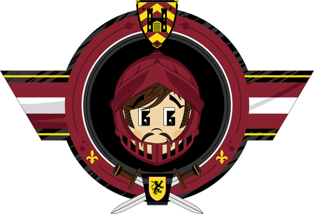 Cartoon Medieval Crusader Knightのイラスト素材