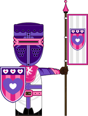 Cartoon Medieval Heart Knightのイラスト素材