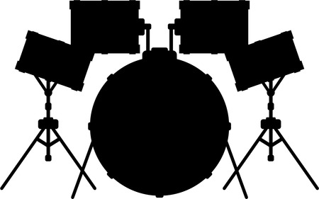 Drumkit in Silhouetteのイラスト素材