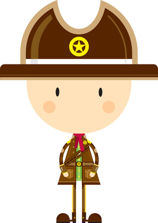 Cute Cartoon Cowboy Sheriffのイラスト素材