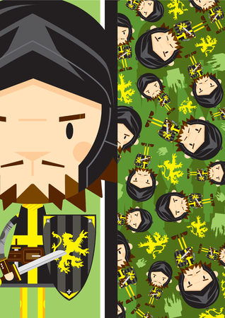 Cute Cartoon Medieval Knight Illustrationのイラスト素材