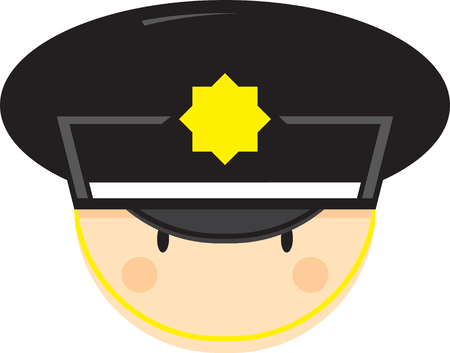 Cute Cartoon Policeman Faceのイラスト素材