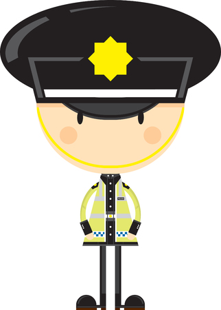 Cute Cartoon Policeman Characterのイラスト素材
