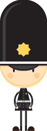 Cute Cartoon Policeman Characterのイラスト素材