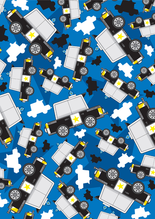 Cartoon Police Car Patternのイラスト素材