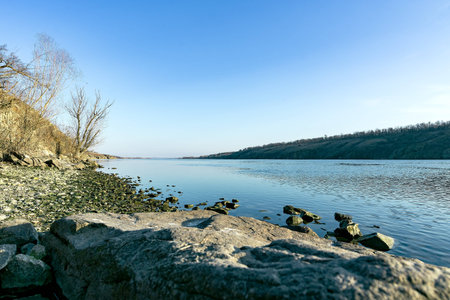 Beach on the shore of the island Khortytsya