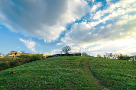 April view to the Dnieper, directly to the island Khortytsyaの写真素材