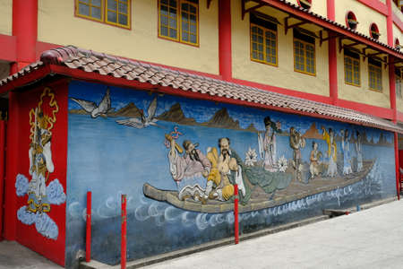 Makassar Indonesia - Chinese temple Vihara Ibu Agung Bahariのeditorial素材