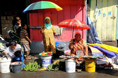 Ternate Indonesia - Ternate city taditional market sale stallsのeditorial素材