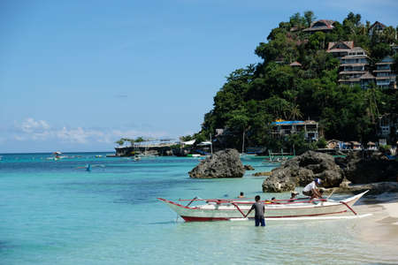 Boracay Philippines - Coastline Station 1 beachのeditorial素材
