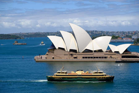 Australia Sydney - View from Harbour Bridge to Sydney Opera Houseのeditorial素材