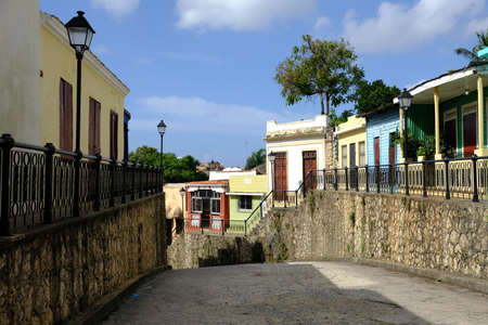Dominican Republic Santo Domingo - Residential houses in Colonial Zoneのeditorial素材