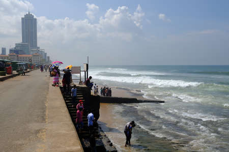 Sri Lanka Colombo - Galle Face urban park along the coastのeditorial素材