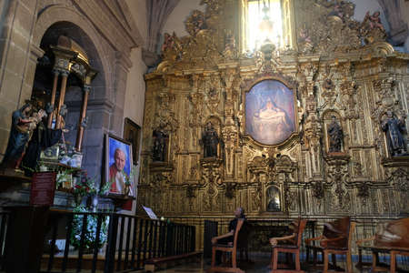 Mexico City - Metropolitan Cathedral interior golden altarのeditorial素材