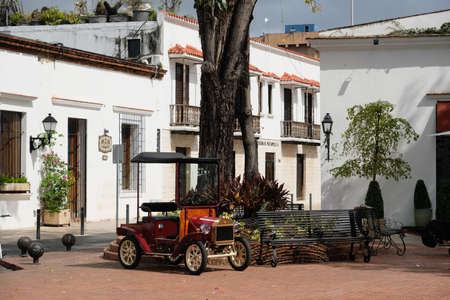 Dominican Republic Santo Domingo - Residential houses in Colonial Zoneのeditorial素材