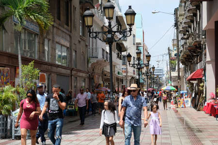 Dominican Republic Santo Domingo - Shopping Promenade Calle El Conde in Colonial Zoneのeditorial素材