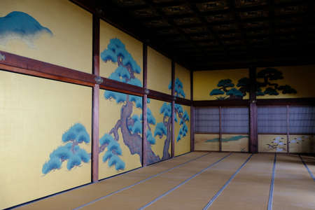 Kyoto Japan - Nijo Castle and Ninomaru palace wallpaper paintingのeditorial素材