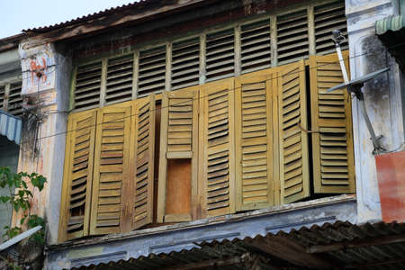 Penang George Town Malaysia - Old Georgetown - Colonial house facadeのeditorial素材